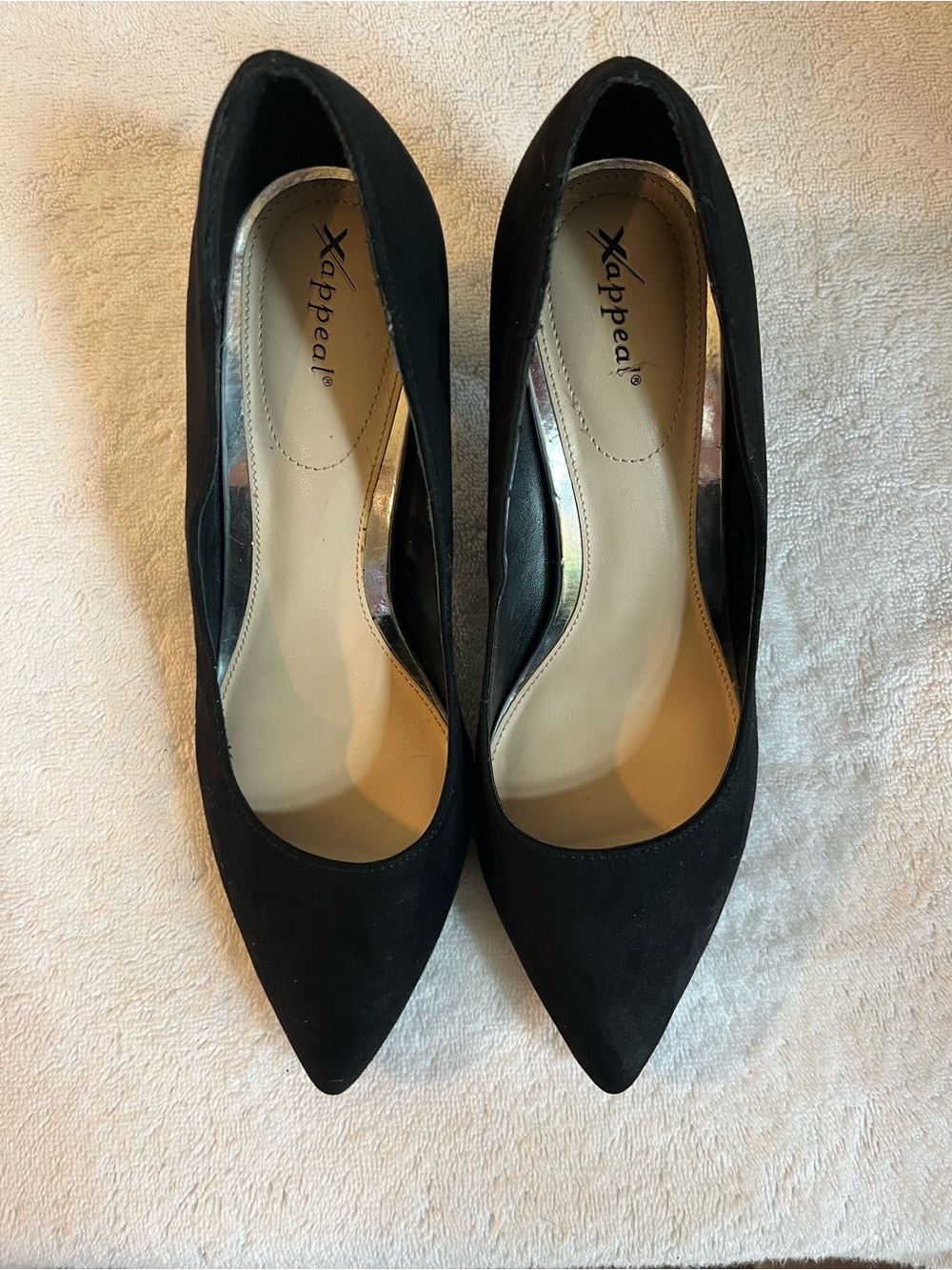 Xappeal Black Pointed Toe Women's Pumps 7.5
